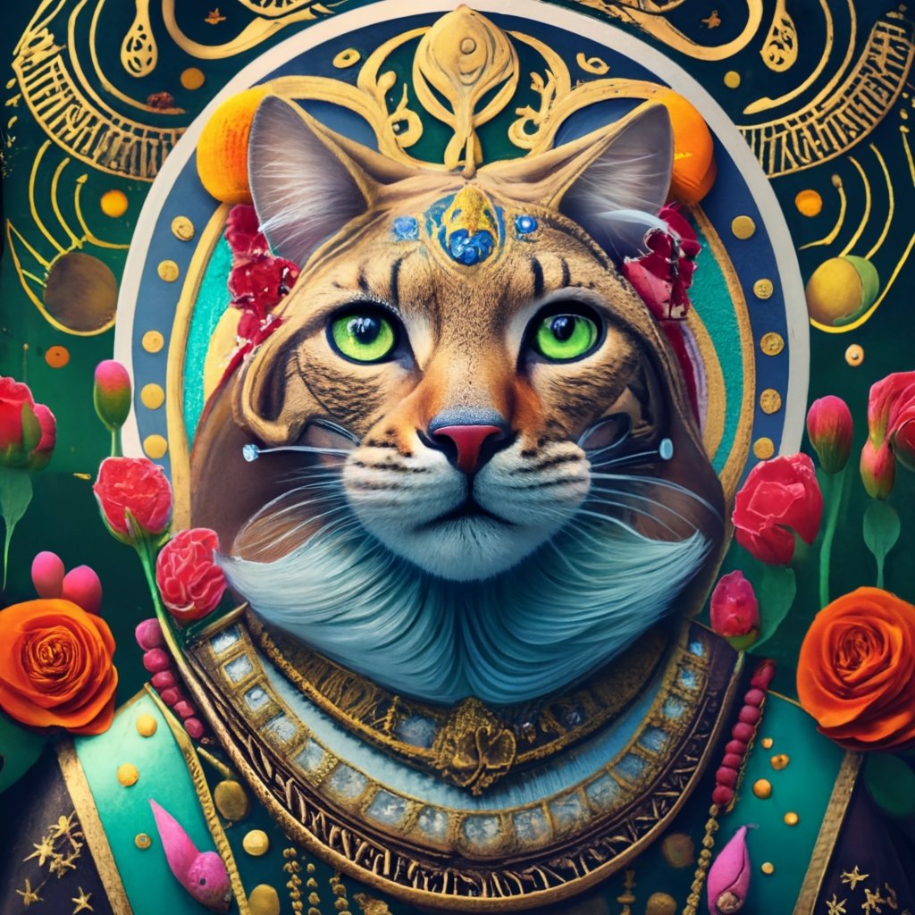 Feline Divinity: Cat Goddess Portrait